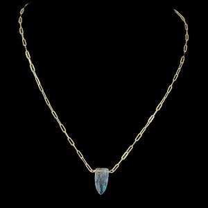 Kyanite Gold Filled Charm Estate Chain Necklace